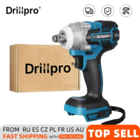 Drillpro 520NM Torque Brushless Electric Impact Wrench 1/2 inch Cordless Wrench Screwdriver Power Tools For Makita 18V Battery