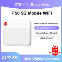 ZTE F50 5G Wireless Router WiFi Portable Modem Mini Outdoor Sub-6 SA/NSA Hotspot Pocket MiFi With Sim Card Slot (No battery)