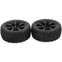 2Pcs 1/16 RC Car Tires Rubber Tires &amp; Wheel Rims for Tamiya HSP HPI Kyosho 4WD 1:16 RC On Road Car,A