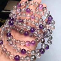 Natural Super Seven Bracelet, Clear Hair Lines, Good Color, Crystal Size 7-8.9m, No Crack