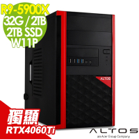 Acer宏碁 Altos P15F7 商用工作站 (R9-5900X/32G/2TB+2TB SSD/RTX4060Ti-16G/W11P)