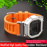 Modified High Quality Fluororubber Watchband For Casio DW5600 DW-5600 GW-B5600 GW-M5610 GA 110 100 120 GA2100 Series waterproof