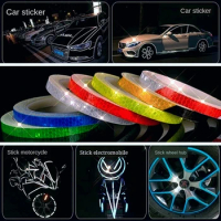 Bicycle Accessories Bike Reflective Stickers Strip MTB Bicycle Wheel Sticker Fluorescent Tape Reflector Sticker Cycling Decor