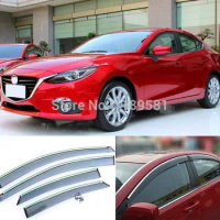 Window Wind Deflector Visor Rain/Sun Guard Vent For Mazda 3 M3 Axela 2014-2018 Car Accessories Stickers