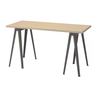 MÅLSKYTT/NÄRSPEL 書桌/工作桌, 樺木/深灰色, 140 x 60 公分