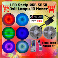 LAMPU LED STRIP RGB 5050 ASLI LAMPU 10METER(ADAPTOR+REMOT+MODUL) Alat lampu lampu  dinding