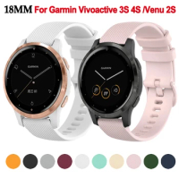 Vivoactive 3S 4S Strap For Garmin Venu 2S Vivomove 3S Forerunner 255S Active S Wristband 18mm Silicone Smart Watch Band Bracelet