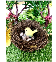 miniatur sarang burung, telur ayam, telur burung utk bermain sensory