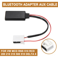 For VW MCD RNS 510 RCD 200 210 310 500 510 Audio Adapter Cable Delta 6 bluetooth Car Electronics Accessories