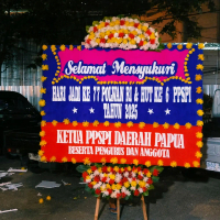 karangan bunga papan,  selamat menyukuri,  selamat dan sukses.