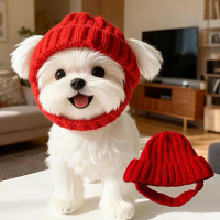 Dog Hat Pet Headwear Warm Windproof Knitted Pet Hat For Autumn And Winter U2F7