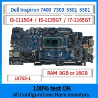19765-1.For Dell Inspiron 7400 7300 Vostro 5301 Laptop Motherboard.With CPU I3-1115G4/i7-1165G7/i5-1135G7.16GB RAM.100% Tested