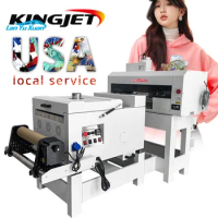 Kingjet pet film dtf printer set xp600 i3200 t shirt dtg 30cm 60cm 2 heads printing machine a2 a3 large dtf printer