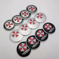 Umbrella Corporation LOGO 3D Aluminum Car Badge Sticker Car Wheel Center Hub Cap Rim Decoration Decals 56mm 65mm