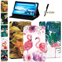 Flamingo Pattern Cover Case for Lenovo Smart Tab P10 10.1/Lenovo Tab P10 - Drop Resistance Soft Leather Stand Flip Tablet Case
