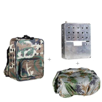 Walkie-talkie Backpack Base Station Radio Repeater Shoulder Camouflage Bag Rain Cover Aluminum Alloy Frame Accessory
