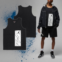 Nike 背心 Jordan Essentials Graphic 男款 黑 白 純棉 無袖 喬丹 飛人 FJ2084-010