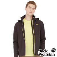 【Jack wolfskin 飛狼】男 透氣連帽遮陽外套 抗UV外套『深棕』
