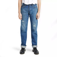 Lee Cooper Lee Cooper Tapered Fit Jeans Selvedge Arthur Repaired Medium Blue