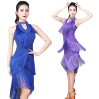 Women Shiny Fringe Halter Neck Dress Roaring Flapper Gatsby Latin Dance Sexy Sparkly Sequins Body Con Dress S7