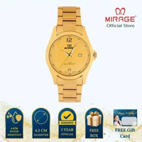 Mirage Jam Tangan Pria Analog 8710 M Gold Original Stainless Plat Gold