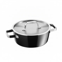 【德國WMF】Fusiontec Aromatic 雙耳淺燉鍋 22cm 3.1L(黑色)