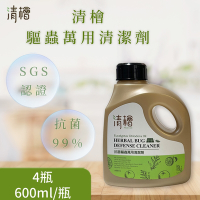 【清檜Hinoki Life】抗菌驅蟲萬用清潔劑 4瓶(600ml/瓶)