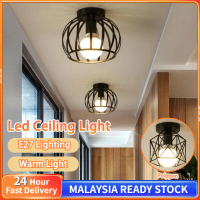 Modern Indoor Led Ceiling Light E27 Light Bulb Warm Light Decorative lights Lron Retro Corridor Ais