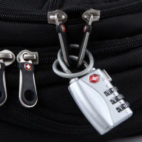 TSA Luggage Locks Small Padlock Customs Lock Smart Combination Lock TSA 002 007 Key Customs Code Lock Padlock with Steel Cable