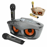 Wireless Speaker With Dual Microphone Owl Bluetooth Speakers 30W Bass Sound Column Family KTV SD306plus 2-in-1 Portable Karaoke