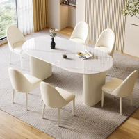 Luxury Console Dining Table Set Hallway Mobiles Chair Restaurant Kitchen High Quality Marble Mesas Comedor Dining Room Furniture