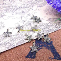 75pcs--14*12mm antique bronze little star just for you two side pendants charms