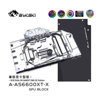 Bykski GPU Water Block Use for ASUS DUAL RX 6600XT O8G OC Edition GPU Card / Full Cover Copper Radiator Block A-AS6600XT-X