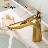 Bathroom and kitchen basin faucet, basin sink faucet, single-hole hot and cold water faucet, gold Si