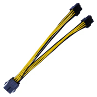 Cpu or Gpu 8Pin To 2 8pin(6+2) Graphic Card for Miner Double PCI-E PCIe 8Pin Power Supply Splitter Cable Cord