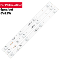 6Pcs/Set 6V 2W TV LED Strip For Philico 40inch 40360*35021107 Backlight TV Parts 40L1500 40L2500 DL4053