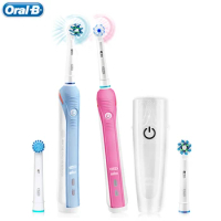 Oral B Pro2000 Electric Rechargeable Toothbrush Adult 3D Rotating Teeth Gum Care 1 Handle 2 Tooth Replacement Brush Heads