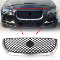 ABS Front Bumper Grill Upper Mesh Radiator Cover Grille For Jaguar XE 2015-2017 2018 Silver Car Accessories Protection Grills