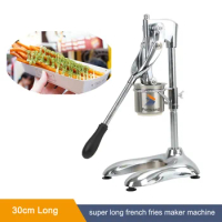 Manual Long French Fries Maker Machine Stainless Steel 30cm Potato Strips Machine 12 Holes Fried Chips Squeezer Extruder
