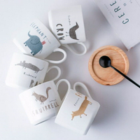 [Hare.D] 北歐 小動物附木蓋 馬克杯 咖啡杯 陶瓷杯 辦公室 生日禮物 禮品