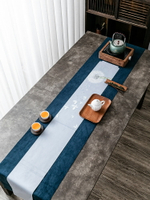 傳藝窯日式麻紋手繪防水茶席家用茶幾桌布棉麻中式桌旗茶道零配件