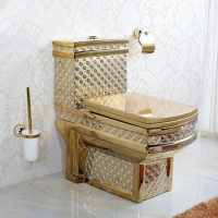 Wholesale cheap royal style modern water closet bathroom commode wc gold ceramic toilet for sale