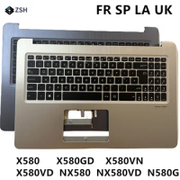 UK Latin Spanish French Keyboard For ASUS Vivobook Pro X580 X580GD X580VN X580VD N580 N580GD Laptop Backlit Keyboard C Cover