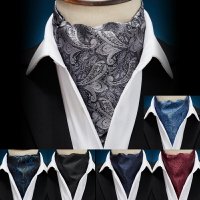 韓版男士領巾潮英倫復古西裝絲巾襯衫領口巾春秋冬季商務圍巾薄小