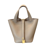Hermes 經典 Picotin TC皮革 Lock 18CM Bag  (大象灰/金釦/2025/W刻)