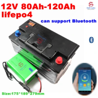 12.8v 100AH 120Ah 80ah lifepo4 battery with bluetooth BMS 12V 100Ah battery for UPS Household appliances Inverter + 10A charger