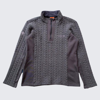 Futuristic Black Grey Metal Quilted Merrell Outdoor Thermal Warmed Half Zip Jacket - Unisex - L