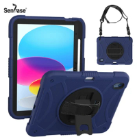 For Apple iPad 10th Gen 2022 10.9 inch A2696 A2757 A2777 Case Kids Safe Shockproof Stand Shoulder Hand Strap Tablet Cover