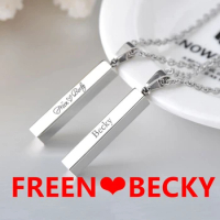 FreenBecky Same Freen Love Becky Necklace Female Surrounding Couples Simple Engraving Custom Pendant