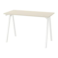 TROTTEN 書桌/工作桌, 米色/白色, 120 x 60 公分